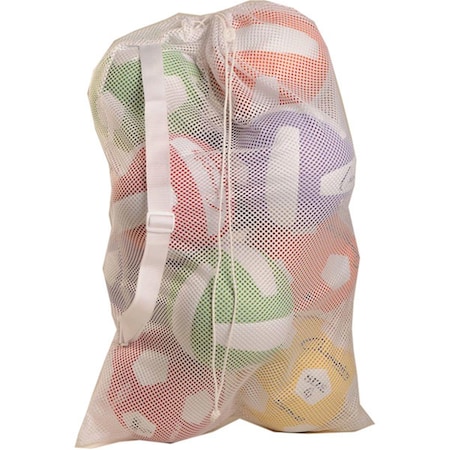 Champion Sports Champion Sports MB25 24 x 48 in. Mesh Equipment Bag; White MB25